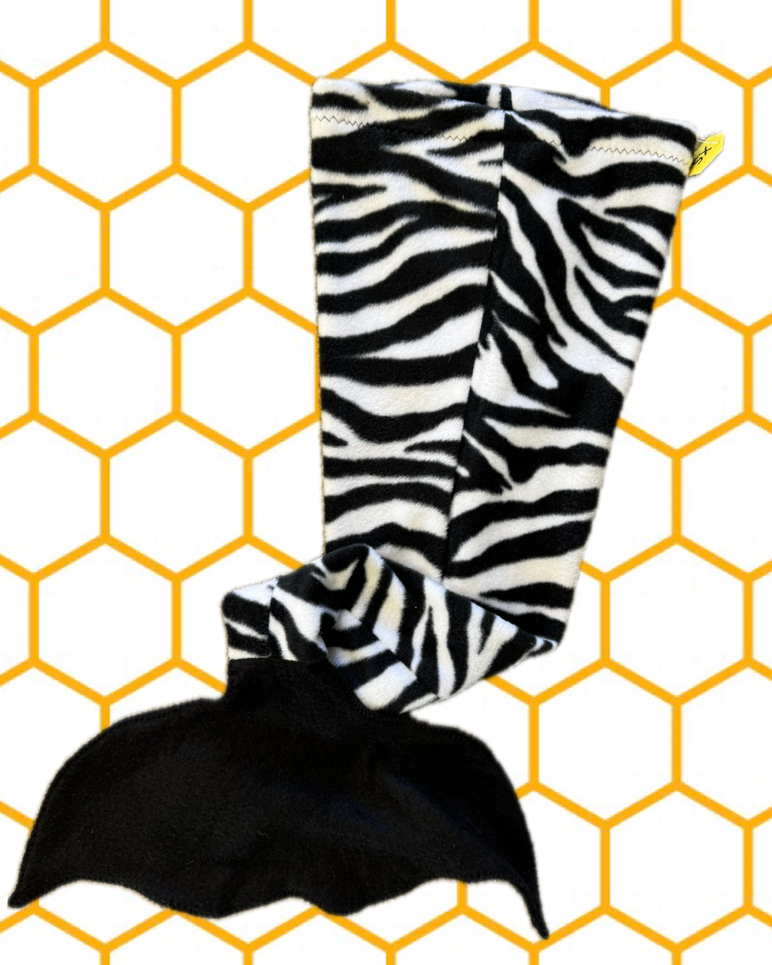 Black and White Zebra Mermaid Tail Blanket